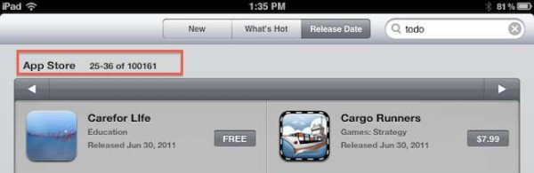 ipad app store has 100000 apps