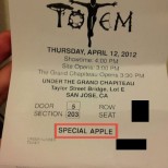 apple cirque totem ticket