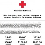 superstorm sandy itunes donations