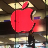 red apple logo retail store