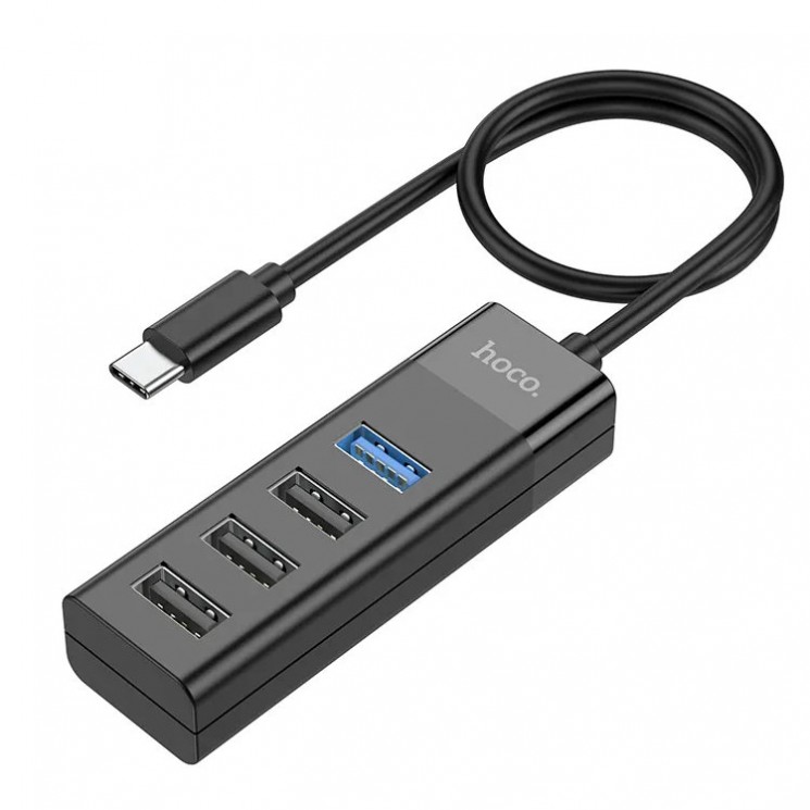 Hoco HB25 Easy mix USB-C HUB 4-in-1 (1*USB 3.0, 3*USB 2.0) Адаптер