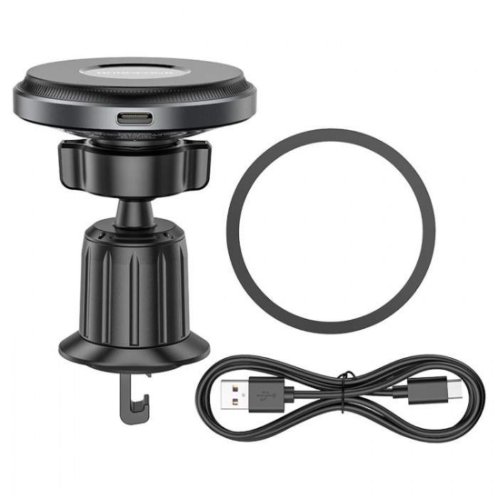 Borofone BH202 Seaside magnetic wireless charger Беспроводное зарядное устройство-автодержатель с поддержкой MagSafe