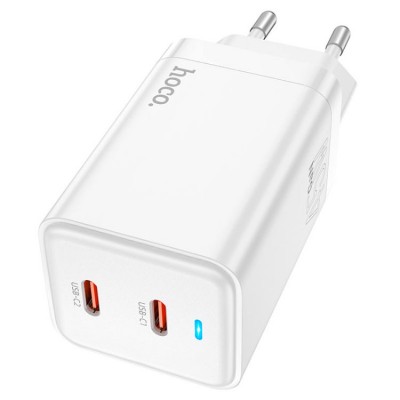 Hoco N23 (2*USB Type-C PD) 45W + QC 3.0 (45 Вт) + Кабель Lightning - USB -C Сетевое зарядное устройство