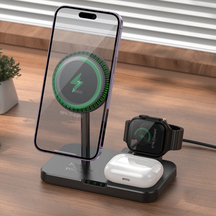 Hoco CQ12 Joyfull 3-in-1 wireless Беспроводное зарядное устройство