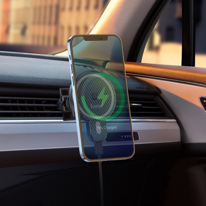 Hoco CA85 Ultra Fast Magnetic Car Wireless Charger Беспроводное зарядное устройство-автодержатель с поддержкой MagSafe