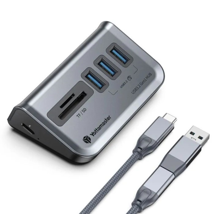 Yottamaster GA13ATS USB-C HUB 6-in-1 (3*USB 3.0, 1*USB-C, 1*SD/TF) Адаптер