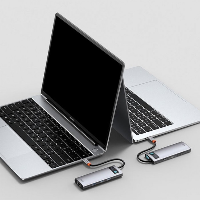 Baseus Metal Gleam Series USB-C HUB 6-in-1 (SD, TF, USB 3.0*3, PD) Адаптер