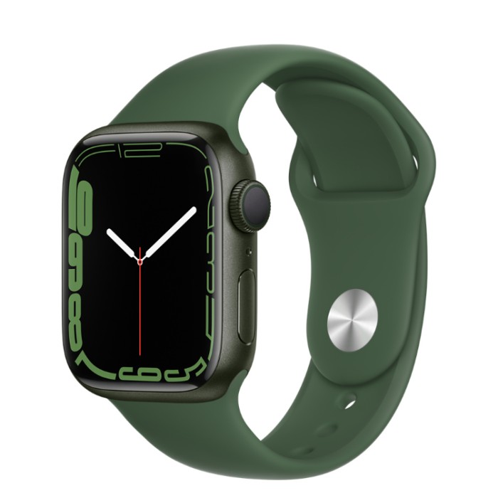 Apple Watch Series 7, 41 мм, Умные часы Корпус из алюминия и спортивный ремешок Зеленый клевер (MKN03)