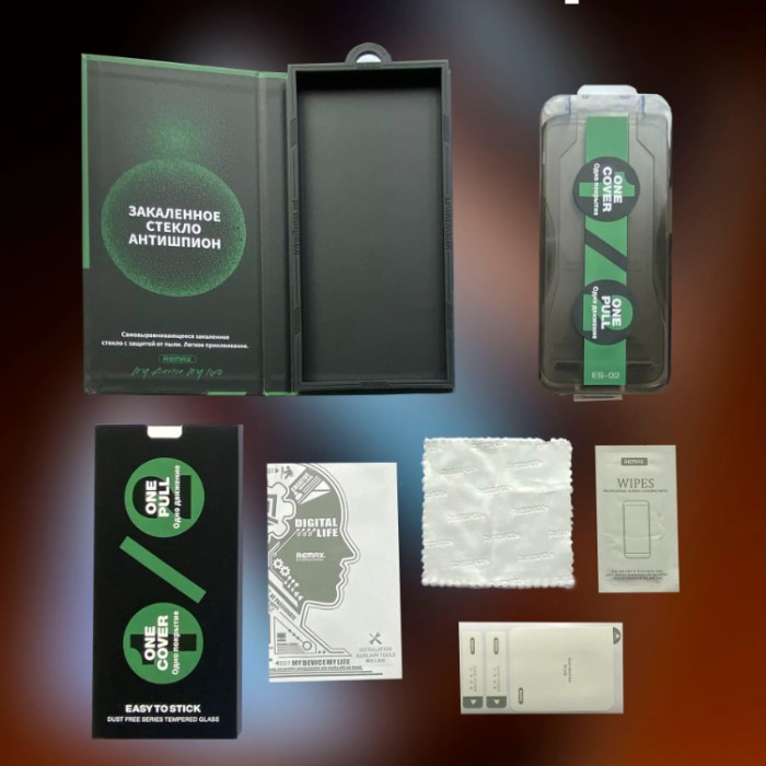 Remax Glass ES-02 Easy to Stick Anti-SPY Защитное стекло антишпион для iPhone 17 Pro Max