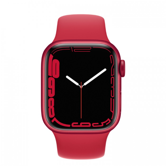 Apple Watch Series 7, 41 мм, Умные часы Корпус из алюминия и спортивный ремешок (PRODUCT)RED (MKN23)
