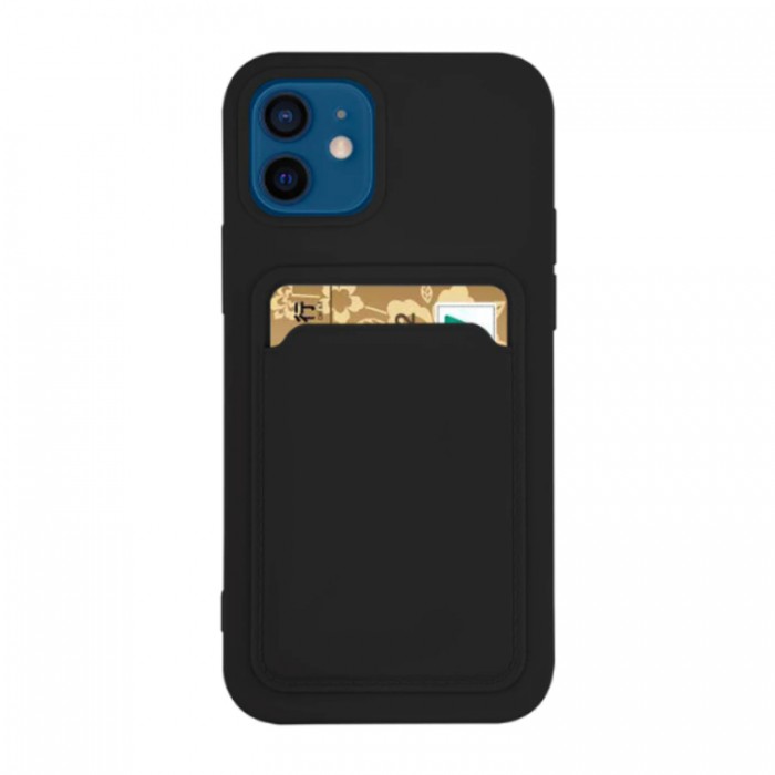Silicone Black Card Holder Series Чехол для iPhone 14 Pro Max
