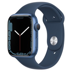 Apple Watch Series 7, 45 мм, Умные часы Корпус из алюминия и спортивный ремешок Синий омут (MKN83)