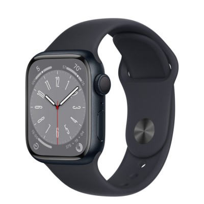 Apple Watch Series 8, 41 мм, Умные часы Корпус из алюминия цвета Темная ночь, спортивный ремешок Темная ночь (MNP53) 