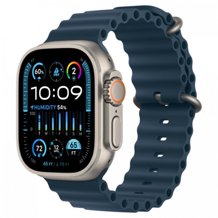 Apple Watch Ultra 2, 49 мм, GPS + Cellular, корпус из титана, ремешок Ocean Blue синего цвета