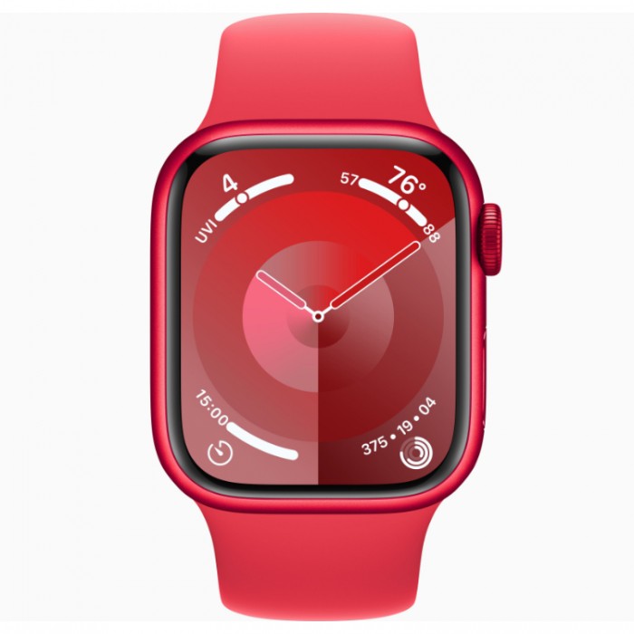 Apple Watch Series 9, 41 мм, Умные часы Корпус из алюминия красного цвета, спортивный ремешок (PRODUCT)RED