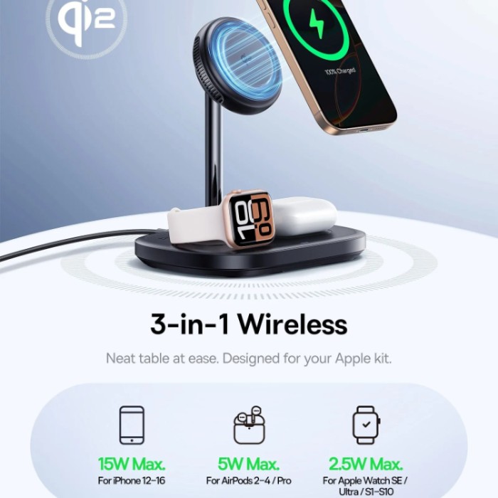 Baseus FS41 3-in-1 Wireless Qi2 Charging Stand with TEC Cooling Беспроводное зарядное устройство