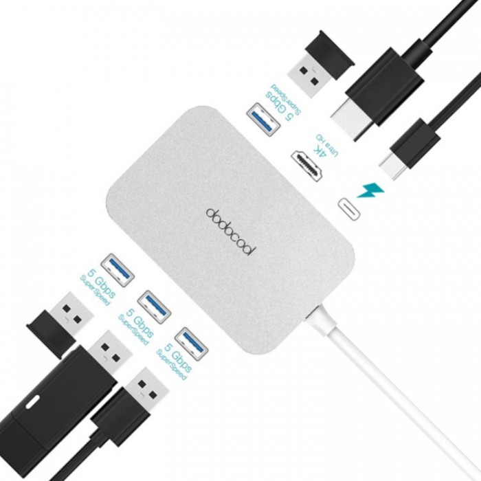Dodocool DC48 USB-C HUB 7-in-1 (USB, HDMI) Адаптер многофункциональный
