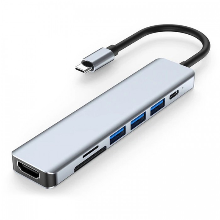 Easyidea USB-C HUB 7-in-1 (HDMI, USB 3.0, USB 2.0*2, PD, TF, SD) Адаптер