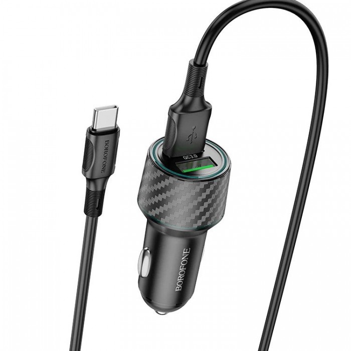 Borofone BZ21A 36W 2USB QC3.0 + Кабель USB Type-C Автомобильное зарядное устройство