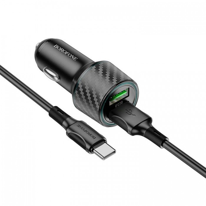 Borofone BZ21A 36W 2USB QC3.0 + Кабель USB Type-C Автомобильное зарядное устройство