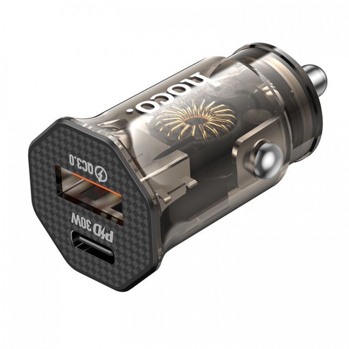 Hoco DZ16 USB+USB-C QC3.0 PD30W Автомобильное зарядное устройство