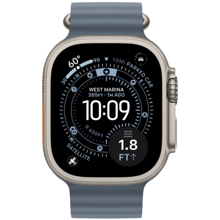 Apple Watch Ultra 3, 49 мм, GPS + Cellular, корпус из Натурального титана, ремешок Trail Loop M/L черного цвета