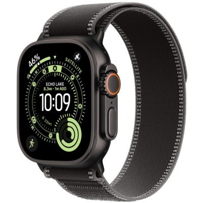 Apple Watch Ultra 3, 49 мм, GPS + Cellular, корпус из Натурального титана, ремешок Trail Loop M/L черного цвета