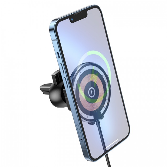 Hoco CW42 Discovery Edition Magnetic Car Wireless Charger Беспроводное зарядное устройство-автодержатель с поддержкой MagSafe