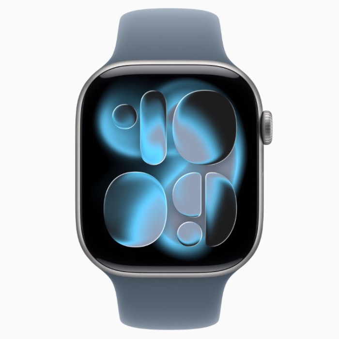 Apple Watch Series 11, 42 мм (MEQU4) Умные часы Корпус из алюминия Черный глянец, спортивный ремешок Черный  M/L