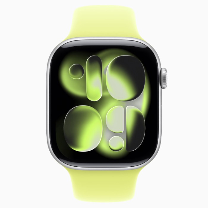 Apple Watch Series 11, 46 мм (MEUW4) Умные часы Корпус из алюминия Черный глянец, спортивный ремешок Черный S/M
