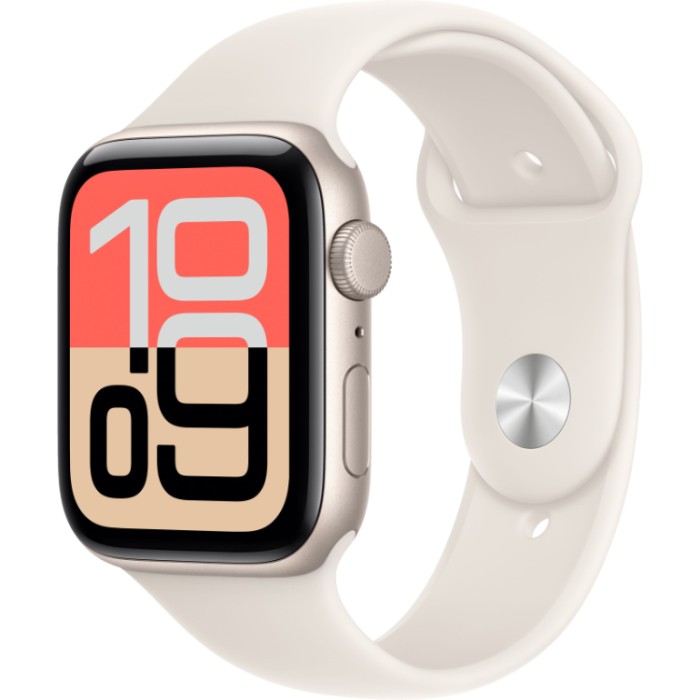 Apple Watch SE 3, 44 мм (MEHN4) Умные часы Корпус из алюминия цвета Темная ночь, спортивный ремешок Темная ночь S/M