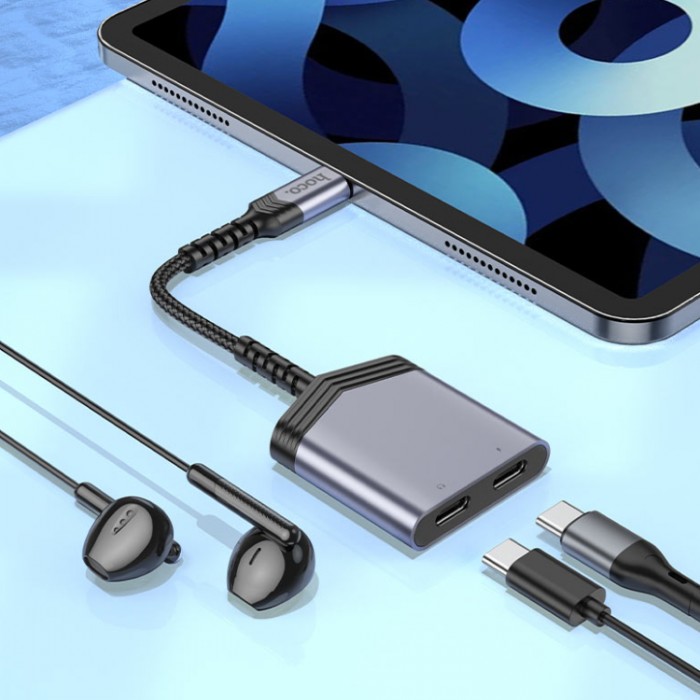 Hoco LS40 Type-c на 2 Type-c  digital audio converter Адаптер