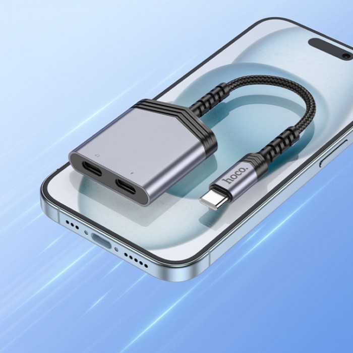 Hoco LS40 Type-c на 2 Type-c  digital audio converter Адаптер