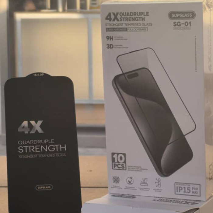 SUPGLASS SG-01 4X Quadruple Strength Glass 10-in-1 (6.3") Защитное стекло для iPhone 17 Pro