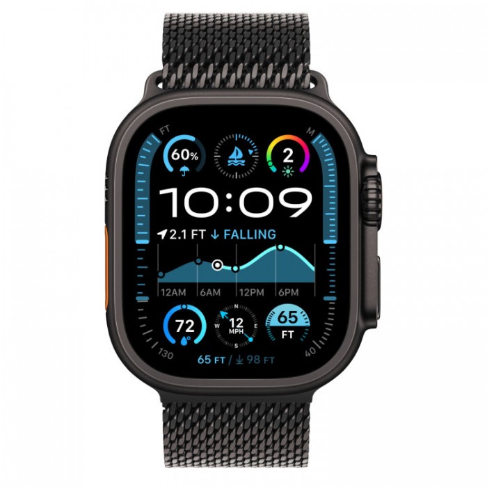 Apple Watch Ultra 2, 49 мм, GPS + Cellular, корпус из черного титана, ремешок Ocean Black черного цвета