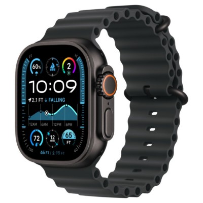 Apple Watch Ultra 2, 49 мм, GPS + Cellular, корпус из черного титана, ремешок Ocean Black черного цвета