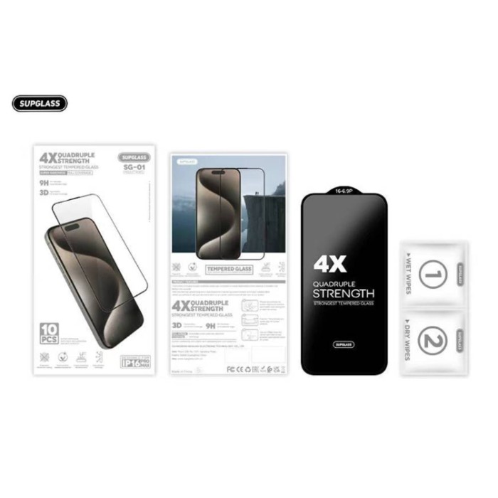 SUPGLASS SG-01 4X Quadruple Strength Glass 10-in-1 (6.9") Защитное стекло для iPhone 17 Pro Max