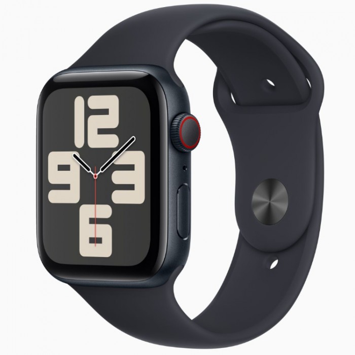 Apple Watch SE 2, 44 мм, Умные часы Корпус из алюминия цвета Темная ночь, спортивный ремешок Темная ночь