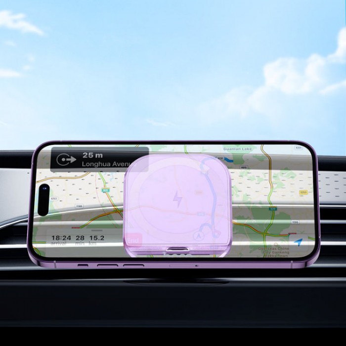 Hoco HW17 Crystal MagSafe wireless charging Беспроводное зарядное устройство-автодержатель с поддержкой MagSafe