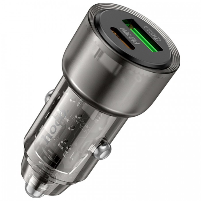 Hoco Z52 Spacious USB+Type-C QC 3.0+PD 38W Автомобильное зарядное устройство