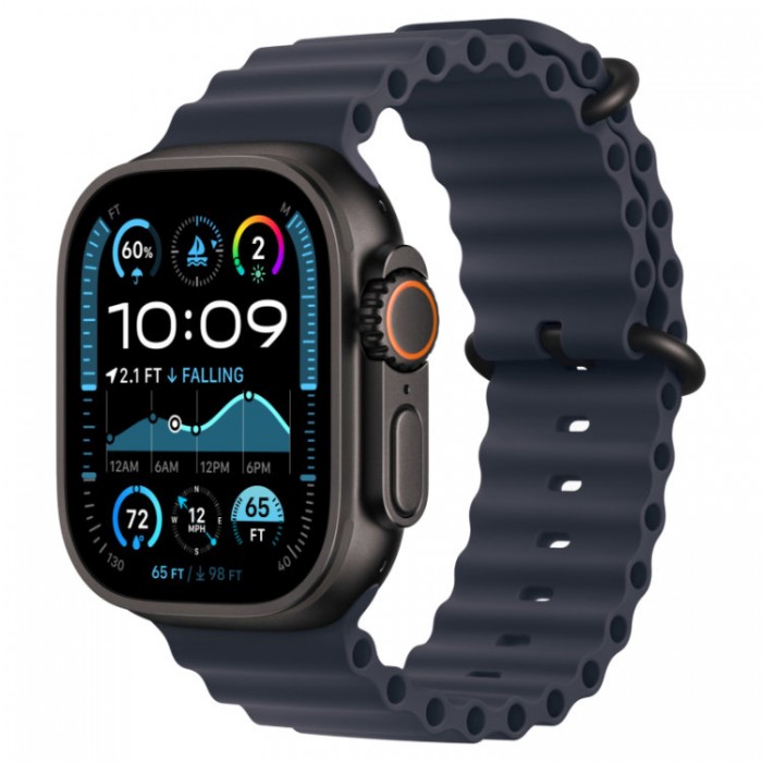 Apple Watch Ultra 2, 49 мм, GPS + Cellular, корпус из черного титана, ремешок Milanese Loop Black черного цвета, размер M