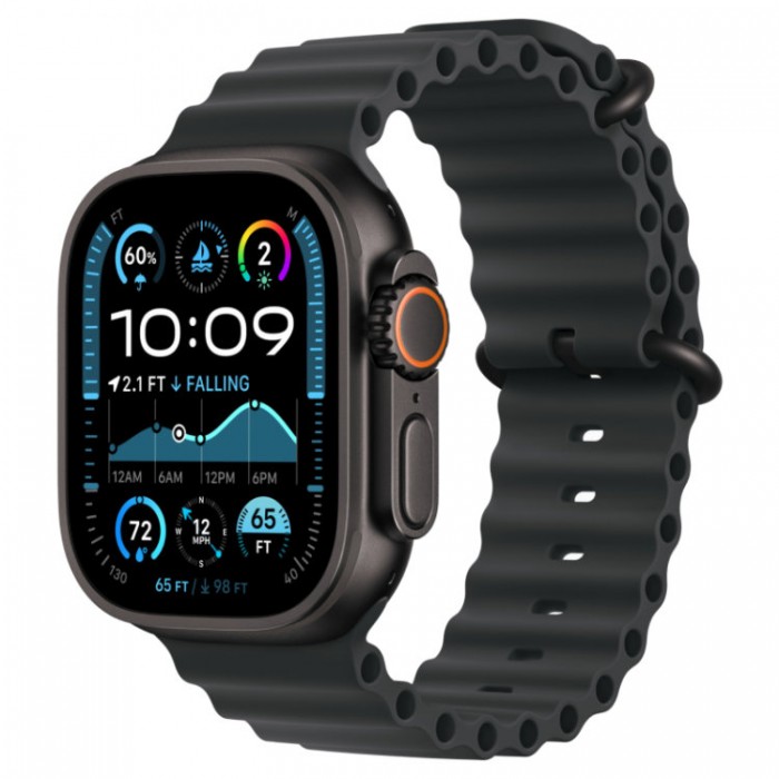 Apple Watch Ultra 2, 49 мм, GPS + Cellular, корпус из черного титана, ремешок Milanese Loop Black черного цвета, размер M