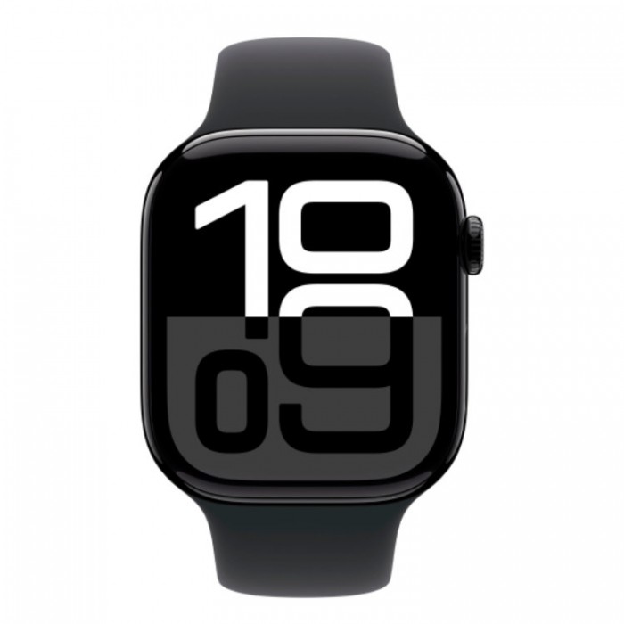 Apple Watch Series 10, 46 мм, Умные часы Корпус из алюминия серебристого цвета, спортивный ремешок цвета «Синий деним»