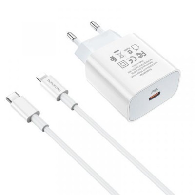 Borofone BA38A Speedy PD3.0 Type-C (20 Вт) + Type-C to Lightning Cable Сетевое зарядное устройство и кабель