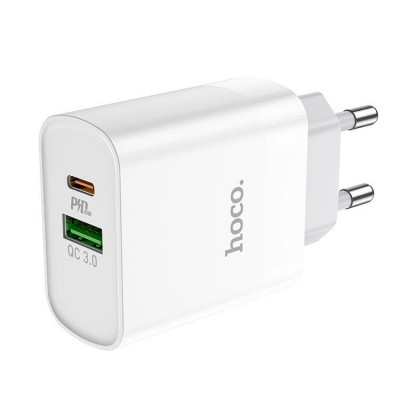 Hoco C80A Rapido PD+QC3.0 USB-A + USB-C (20 Вт) Сетевое зарядное устройство