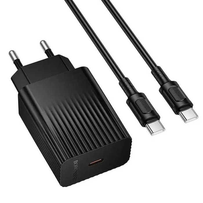 Borofone BAS75A Source PD30W Type-C (30 Вт) + Кабель Type-C - Type-C 1м Сетевое зарядное устройство и кабель