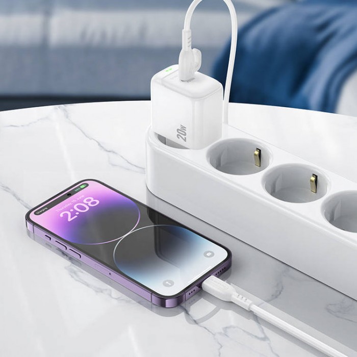 Borofone BAS43A Potential PD20W PD3.0 Type-C + кабель Type-C (20 Вт) Сетевое зарядное устройство