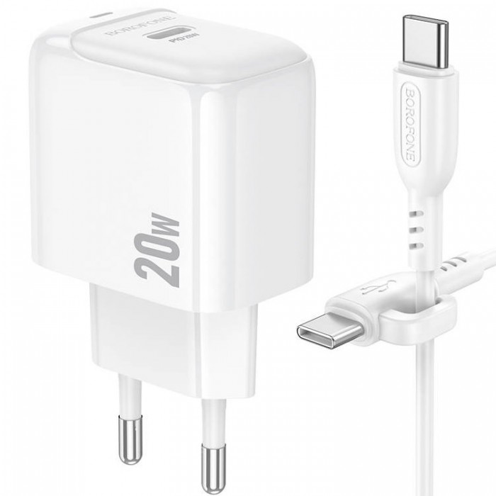 Borofone BAS43A Potential PD20W PD3.0 Type-C + кабель Type-C (20 Вт) Сетевое зарядное устройство