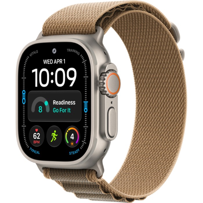 Apple Watch Ultra 4, 49 мм, GPS + Cellular (MJAG4) Умные часы корпус из Натурального титана, ремешок Alpine пустынного цвета, размер L
