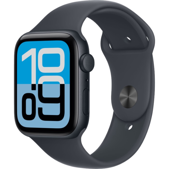 Apple Watch SE 3, 44 мм, Умные часы Корпус из алюминия цвета Темная ночь, спортивный ремешок Темная ночь